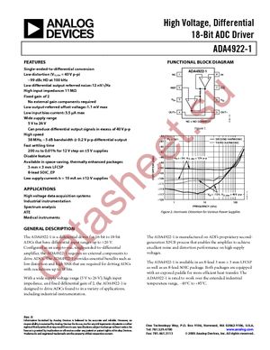ADA4922-1ARDZ-R7 datasheet  